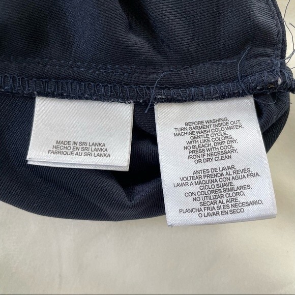 Anne Klein Navy Blue Pants Jumpsuit with gold logo buckle. Size 10 - Picture 7 of 8